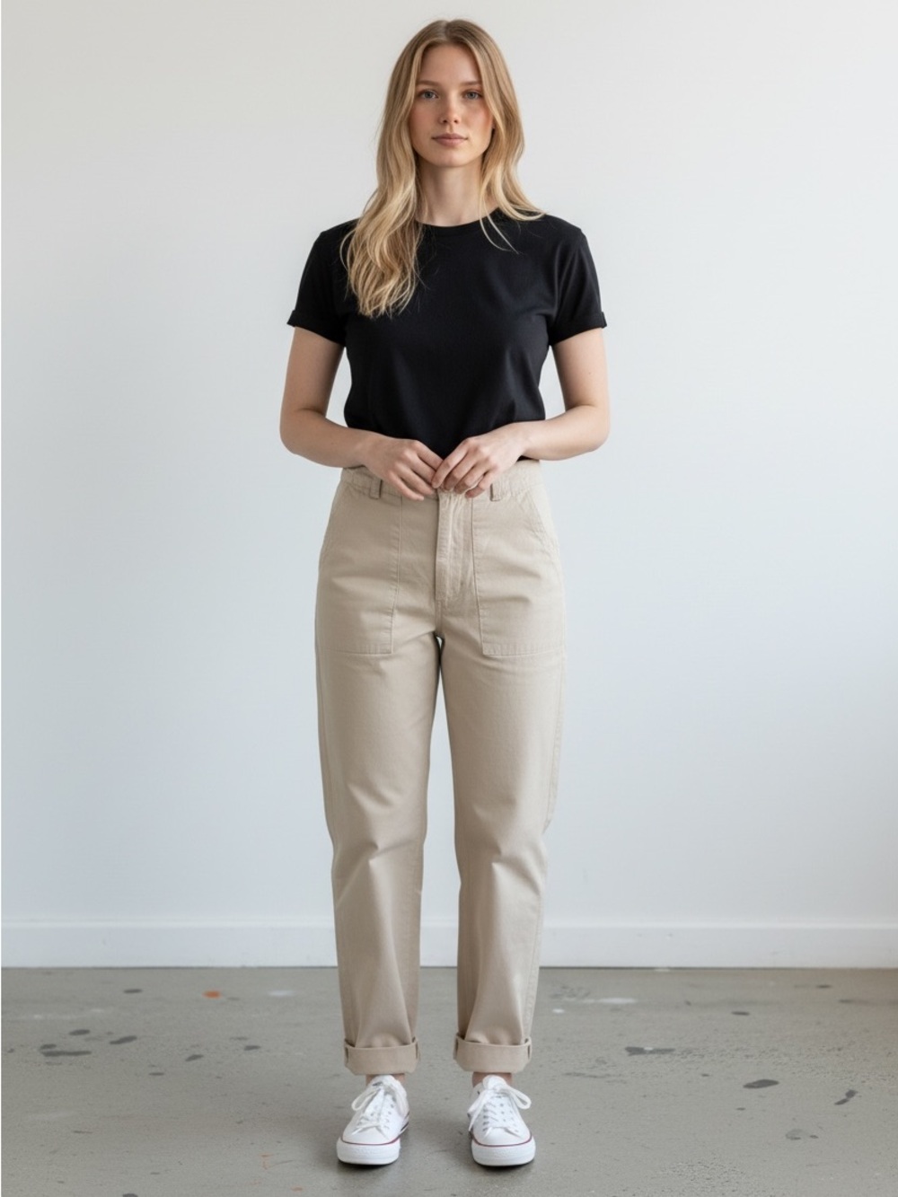 SUNDANCE 100% Cotton Cream Utility Pants - Size 4